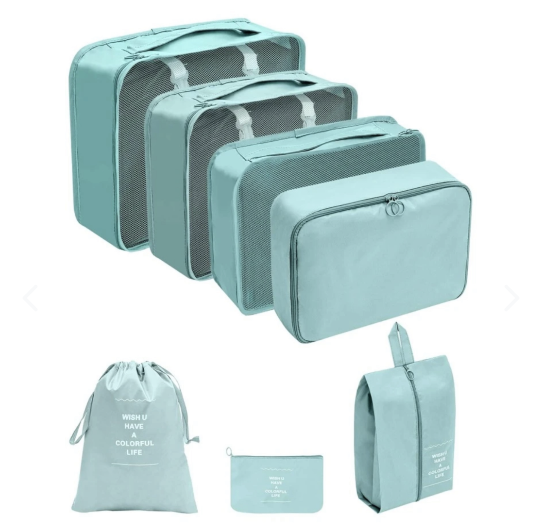 Vista 2 de KIT ORGANIZADOR DE MALETAS - COLOR,: VERDE AGUA